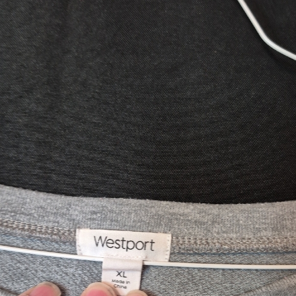 Westport Gray Sweatshirt with White Floral Screen Print - Picture 2 of 3